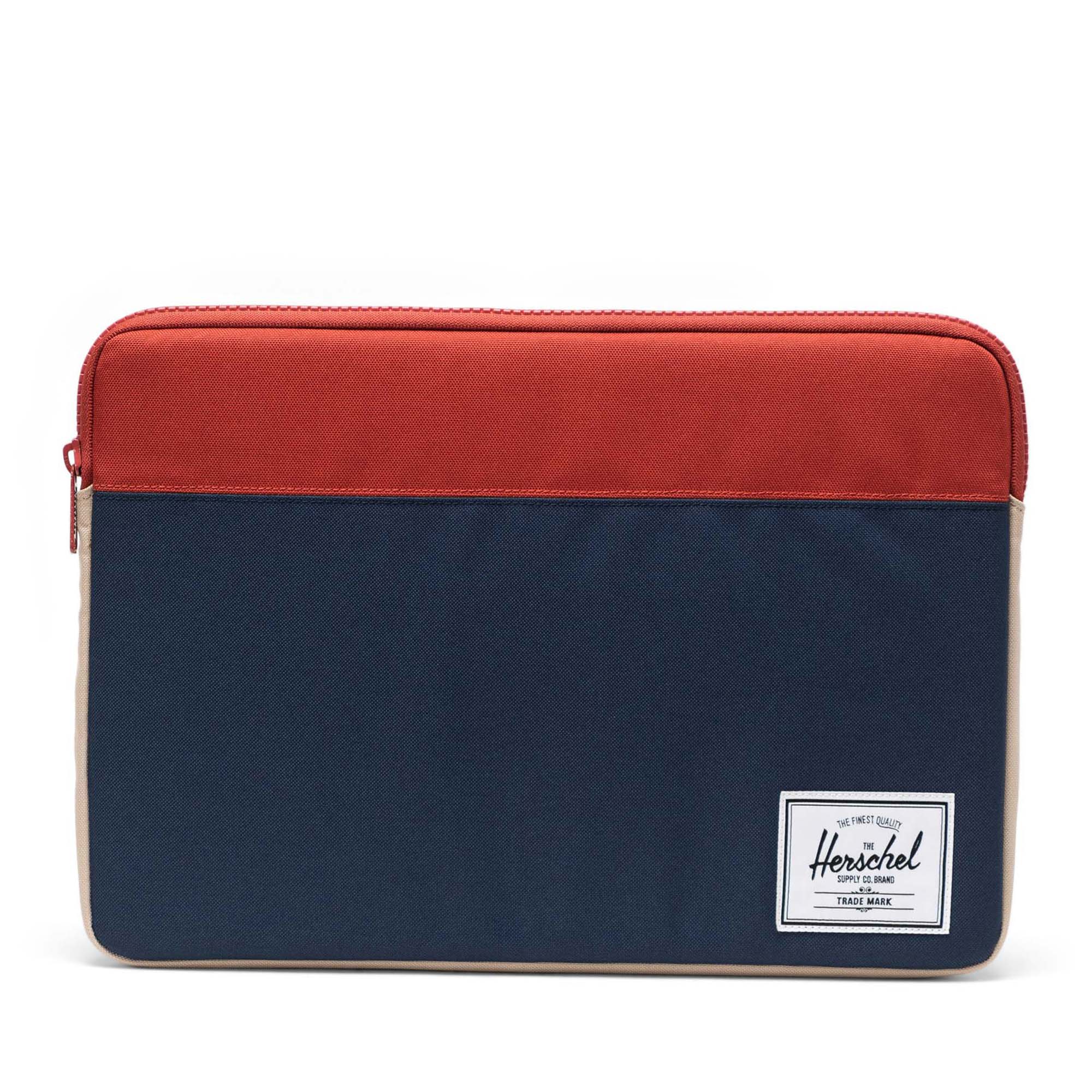 Lacivert - Kızıl Kahve Herschel Anchor Suya Dayanıklı Kumaş 16" Laptop Kılıfı